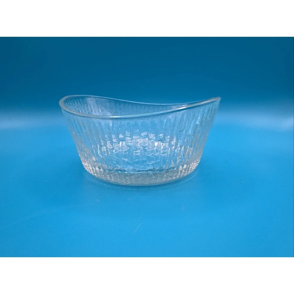 Jeannette Tree Bark Variant Dip Bowl Vintage MCM‎ Mid Century Glass Serving Dish